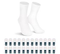 L&K-II 24 Pares Calcetines largos Hombre& Mujer Calcetines Deporte Business Unisex Basic 2027 Blanco 35-38