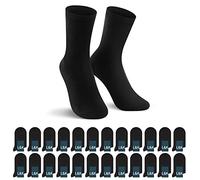 L&K-II 24 Pares Calcetines largos Hombre& Mujer Calcetines Deporte Business Unisex Basic 2027 Negro 43-46