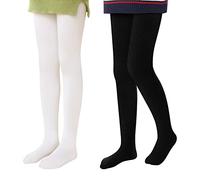 L&K-II Mallas Térmicas Niñas Mallas para Niños con Forro Interior Invierno Caliente Mallas Opacas Sin Costura Cintura Alta Multicolor 4611 negro+blanco 146-152