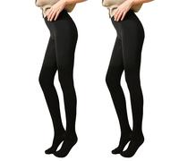 L&K-II Medias térmicas para mujer con forro interior de invierno, cálidas, opacas, pantys térmicos acogedores sin costuras, treggings deportivos de cintura alta, multicolor 4152, S