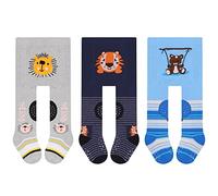 L&K-II Pack de 3 medias para gatear para bebé, niña, niño, con suela de ABS, antideslizantes, diseño de león 2731, 2731B-3er, 80 cm/86 cm