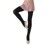 L&K Leotardos de ballet para niña, tallas 86 - 170, medias de danza de microfibra, elásticas y suaves para ballet, danza y gimnasia 27261VA, Negro , 164-170