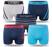 L&K Pack de 10 calzoncillos tipo bóxer para niños de microfibra, talla desde 140/146 hasta 176/182, con motivo, cómodos, elásticos, sin costuras, ropa interior para niños 1601, 140-146
