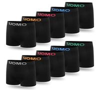 L&K Pack de 10 Pantalones Cortos Boxer Hombre Ropa Interior Microfibra Tonos Negros 1212 BL S/M