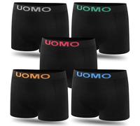 L&K Pack de 5 Calzoncillos Bóxer para Hombre Ropa Interior Microfibra Tonos Negros 1212 BL M/L