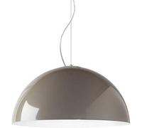 L+ Lámpara de cocina moderna, dormitorio, lámpara de salón colgante, metal, forma media esfera (Tortora/Blanco, 40 cm)
