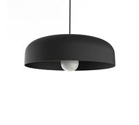 L+ Lámpara de techo moderna cilíndrica de metal - Diámetro 40cm - Conexión de E27 - Made in Italy - para cocina y salón (Negro, 40cm)