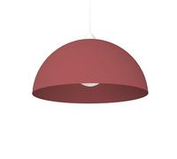 L+ Lámpara de techo moderna | Lámpara industrial de media esfera de metal fabricada en Italia | Diseño elegante para salón, cocina, dormitorio (rojo burdeos, 40 cm, E27)