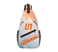 L-Lando Norris - Mochila cruzada con logotipo L-Lando Norris para hombre, mochila de hombro a la moda para viajes y ciclismo
