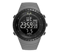 L LAVAREDO Reloj digital para hombre, deportivo, militar, resistente al agua, cronógrafo, para exteriores, con luz LED, alarma, fecha, 06-SMR1237-Gris, Cronógrafo, digital