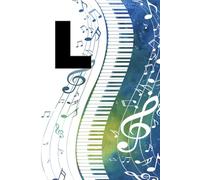 L: Letter "L" Piano Keys Monogram Watercolor Initial Notebook - College-Ruled Personal Journal, Writing Pad or Diary Gift for Musicians, Students, Classic Pianists, and Music Artists - 110 Pages, 6x9