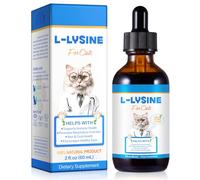 L-Lisina para Gatos, Gotas para el Sistema Inmunitario y Respiratorio - Suplemento para Adultos y Cachorros - Sin OGM, Sin Gluten Frasco 60ml