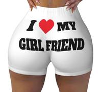 L Love Girl Friend Print Womens Seamless Gym Shorts Sugar Baby Submissive Womens Yoga Sport Training Booty Shorts Summer Ladies Stretch Hot Pants White L