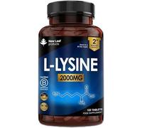 L-Lysine Tablets 2000mg - High Strength Lysine Nutritional Supplements - Essential Amino Acid L Lysine - 120 Vegan Lysine Tablets 2 Month Supply Made In The UK By New Leaf