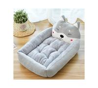 (L - menos de 12,5 kg - Akita gris) Cama cálida de invierno para cachorros y gatos, lavable, con dibujos