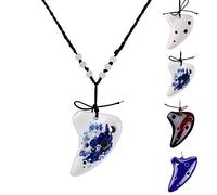 L 'ms 6 agujero cerámica Ocarina cocida en horno Mini Legend Of Zelda Trifuerza diseño con Free Tutorial Songbook