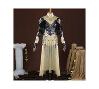 (L)Naraka Bladepoint Canaan Hawk Maiden Cosplay Costume Golden Warrior Dress with Armor, Chains & Veil | Game Character Fantasy Outfit | Sizes XSXXL