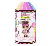 L.O.L. Surprise! Loves CRAYOLA - Estudio Colour Me con Tot Coleccionable - Más de 30 Sorpresas con Muñeca, Vestidos y 4 Ceras - Estudio de Arte en Envase Cápsula de Ceras - Para Niños +3 Años