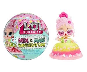 L.O.L. Surprise! Mix & Make Birthday Cake Tots - con muñeca Coleccionable, Vestido de Tarta DIY, Decoración de Tartas, Ingredientes y Purpurina - Muñeca con Vestido de Tarta - para Niñas +3 años