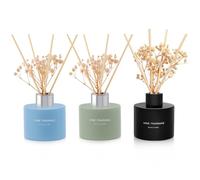 L 'odeur Vill Difusor con 18 Varillas de Fragancia 4.06oz x 3 Vainilla/Lavanda/Ámbar Ambientadores de Hogar,para Decoración de Baños y Estanterías,Fragancia Esencial para decoración del hogar.