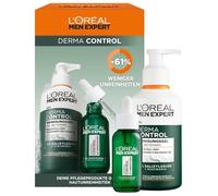 L 'Oréal Men Expert Kit de Cuidado para el Acné para Hombres, Juego de Regalo con Gel Limpiador y Suero para Piel Impugnada, Regalo para Hombres con Ácido Salicílico y Niacinamida