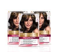 L 'Oreal Paris 5011408065008 - Excellence Creme 4 tinte para el cabello marrón oscuro natural, Pack de 3