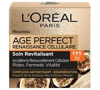 L’Oréal Paris - Crema de Día FPS 30 Age Perfect Renacimiento Celular - Cuidado Revitalizante para Arrugas, Firmeza y Vitalidad - Con Complejo Antioxidante Protector - Para Todos los Tipos de Piel - 50