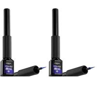 L’Oréal Paris, Delineador de Ojos Líquido Matte Signature Liner, Acabado Mate, Trazo Preciso, Larga Duración, Resistente al Agua, Tono Nu 02 Azul (Paquete de 2)