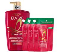 L’Oréal Paris Elvive Color Vive Pack 1 Champú Protector para pelo teñido 1L + 3x Champú Protector para pelo teñido refill 500ml