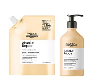 L’Oréal Professionnel Absolut Repair Shampoo 500ml and Refill Pack 500ml for dry & damaged hair