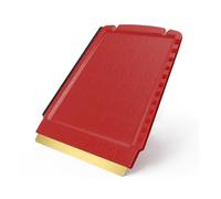 L&P A052 - Raspador de latón para coche, rascador de hielo, 4 en 1, pequeño práctico, eficaz, duradero, murska raspador de parabrisas para coche, latón y rascador para parabrisas (rojo)