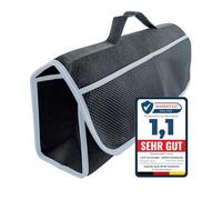 L & P Car Design Bolsa organizadora para maletero, bolsa para coche, bolsa para maletero de coche, bolsa portaherramientas, bolsa de almacenamiento con cierre de velcro (negro/gris)