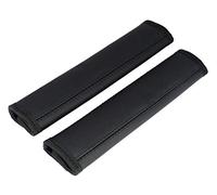 L&P Car Design GmbH A093 - Juego de 2 protectores de cinturón para el hombro, color negro (2 unidades, con costuras negras)