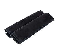 L&P Car Design GmbH A134 - Juego de 2 protectores de cinturón de coche de microfibra suave para los hombros, acolchados, correa de hombro en negro (2 unidades negro con costuras azules)