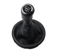 L & P Car Design Pomo palanca de cambios y Funda palanca de cambios compatible para VW T5 2003-2015 - 6 velocidades marchas - con Marco - negro - para transmisión Manual - (A262-1)