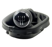 L & P Car Design Pomo palanca de cambios y Funda palanca de cambios compatible para VW Touran y Caddy 2003-2015 - 5 velocidades marchas - con Marco - negro - para transmisión Manual - (A263-2)