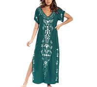 L-Peach Ropa de Dormir Caftán para Mujer Kimono Bikini Cover Ups Vestido de Playa Pareos Batas