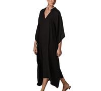 L-Peach Vestido de Playa Largo para Mujer Cobertura de Traje de Baño Kaftano Vestido de Kimono de Playa al Mar, De color negro., Talla única