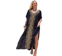 L-Peach Vestido de Playa Ropas Bordado Caftán para Mujer Kimono Bikini Cover Ups Pareos Batas
