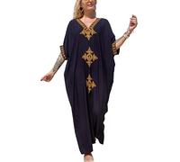 L-Peach Vestido de Playa Ropas Bordado Caftán para Mujer Kimono Bikini Cover Ups Pareos Batas