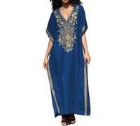 L-Peach Vestido de Playa Ropas Bordado Caftán para Mujer Kimono Bikini Cover Ups Pareos Batas