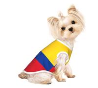 L Pet - Camiseta sin mangas transpirable - Camiseta ligera con estampado de la bandera de Colombia para perros pequeños y medianos