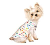 L Pet - Camiseta sin mangas transpirable - Camiseta ligera con estampado "Happy Birthday to you" para perros pequeños y medianos