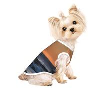 L Pet - Camiseta sin mangas transpirable - Chaleco elástico suave con estampado de rayos de sol sobre las olas del mar para perros y gatos, camiseta ligera sin mangas