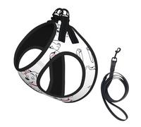 L Pet Leash - Arnés para perro, juego de correa de tamaño pequeño, bonito estampado dálmata, malla transpirable para perros