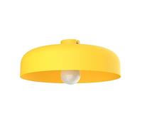 L+ Plafón de metal, Iluminacion, forma cúpula, diámetro 40 cm, color amarillo mate, fabricado en Italia