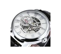 (L PLATA BLANCO) Relojes mecánicos automáticos de primera marca Forsining para hombres y mujeres, moda