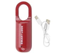 L porción de huella digital, bloqueo de llave pequeño recargable sin llave bloqueo de huellas dactilares para maleta, mochila, equipaje (Rojo)