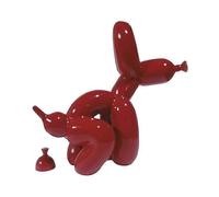 (L,Red)Balloon Dog Doggy Poo Statue Resin Animal Sculpture Home Decoration Resin Craft Office Decor Standing Black Gold Dexterity Games