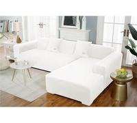 L S - Funda de sofá de piel gruesa para sofá de 1, 2, 3, 4 plazas, suave y fácil de montar, se adapta a 90 a 140 cm (blanco)